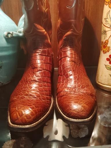 Golden Brown Women's Cowboy Boots Caimen Leather