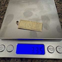 10k 100 Dollar Bill Pendant ❌sold❌