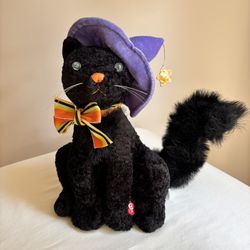 Halloween Cat Decoration With Meowing 