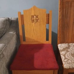 Vintage Oak Church Chairs 