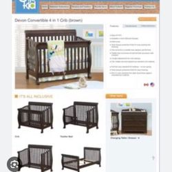 Cafe Kid Devon Convertible Bed 4 In 1 Crib