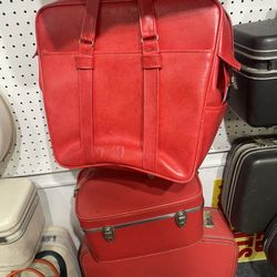 3 Piece Vintage Samsonite Suitcase Set In RED!