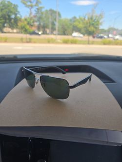 Ray ban gun metal  green polarized glasses