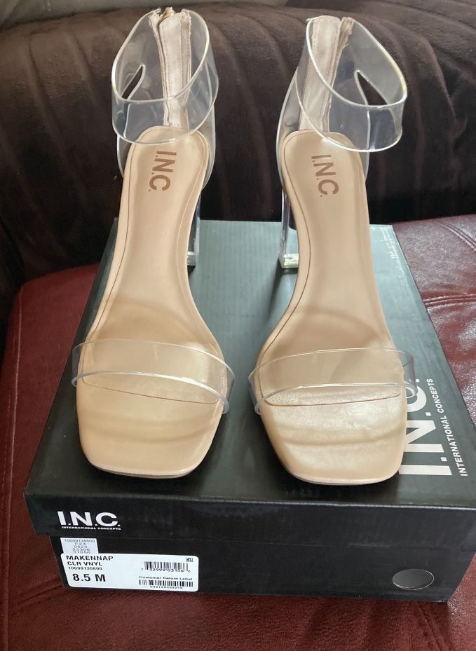 New! Women's Makenna Two-Piece Clear Vinyl Dress Sandals Size 8.5