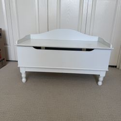 White Wooden Storage Bin