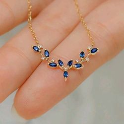 1pc European Style Unique S925 Sterling Silver Deer Horn Necklace Pendant"With You All The Way"Gold-Plated Collarbone Chain 