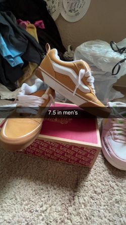 Tan and white kunskool vans 7.5 men’s