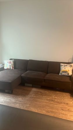 Large 3 seater sofa, chaise and ottoman with storage