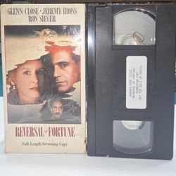 REVERSAL OF FORTUNE VHS - Glenn Close, Jeremy Irons, Ron Silver Screening Copy