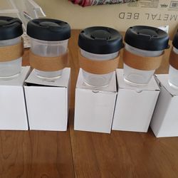 New Glass Keep Cup Coffee Mug Set Of 5 PCs 