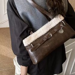 Coffee Faux leather purse