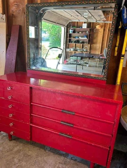Cute Vintage Red Dresser