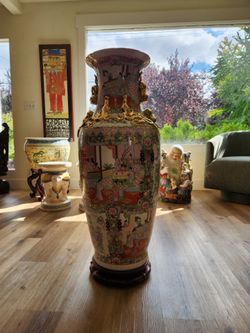 Chinese Export Porcelain Floor Vase Large