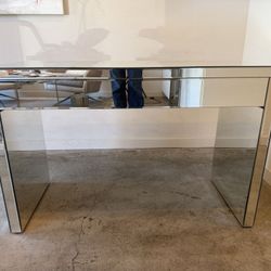 CB2 Runway Full-Mirror Desk
