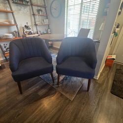Upholstered blu chairs