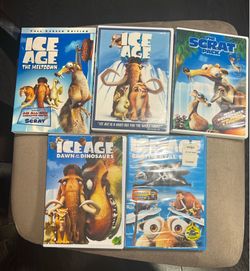 Ice Age DVD Lot of 5 Ice Age, Meltdown, Dawn Dinosaurs, Scrat Pack Continental