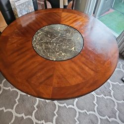 47in Dining Table With Lazy Susan 