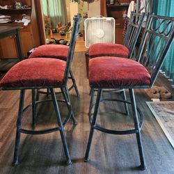 Cloth Bar Stools. Great Condition 29 In 2 1/2 Feet 