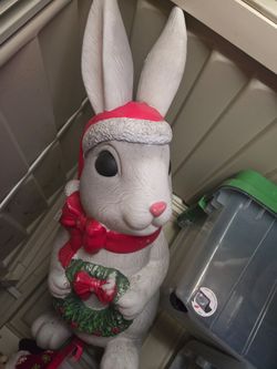 Christmas Bunny Blow Mold Yard Decoration