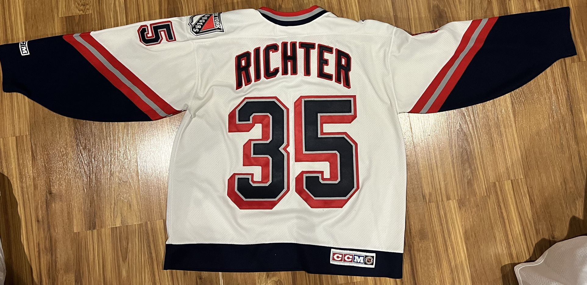 New York Rangers White Lady Liberty Mike Richter Jersey