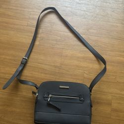 Dana Buchman Black Pebbled Faux Leather Crossbody Bag