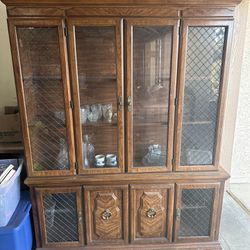 China Cabinet With 2 Boxes Of China