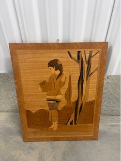 Vintage Southeast Asian Marquetry Wood Inlay Art