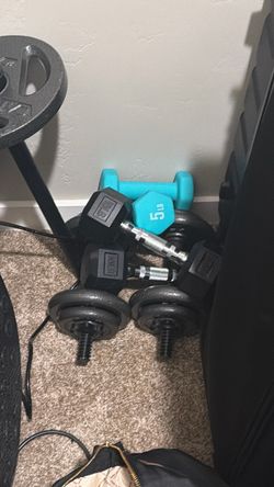 Mixed Dumbbell Set with Weight Plates