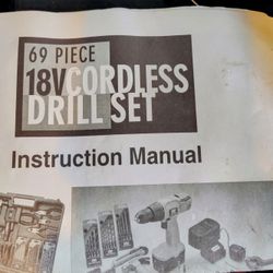 18 Volt Cordless Drill Set.