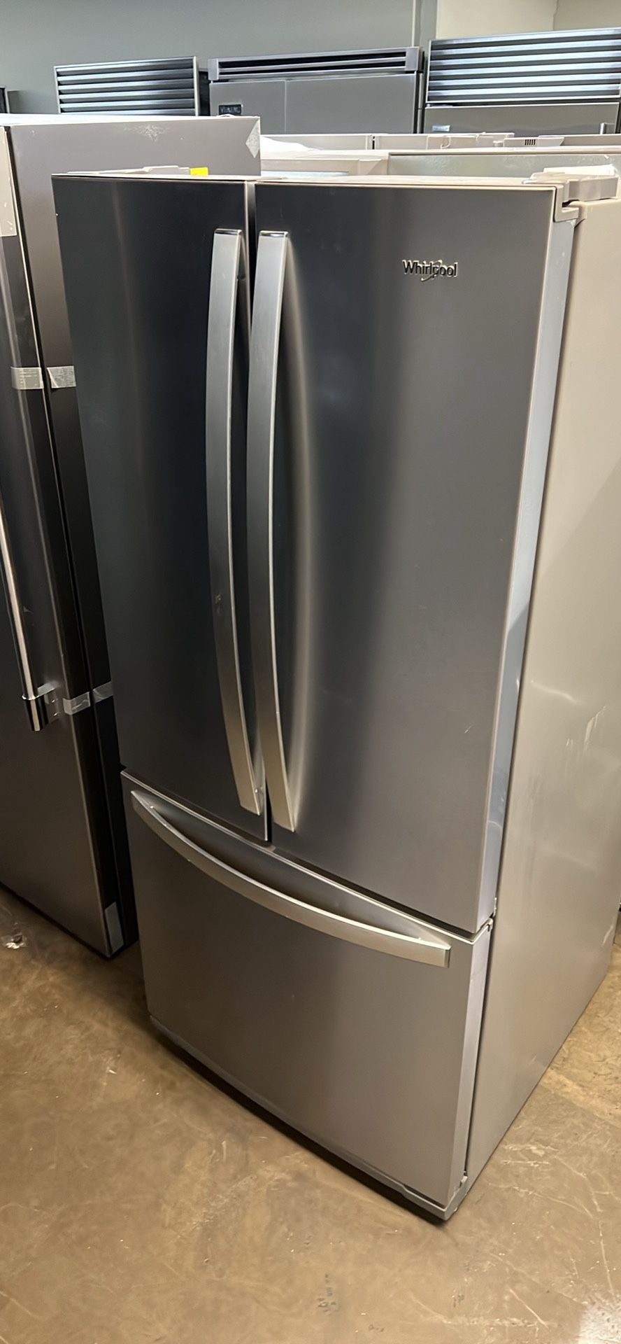 Whirlpool 30”Wide French Style Stainless Steel Refrigerator
