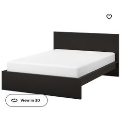 Ikea Queen Black Bed Frame With 2 Storage And Queen Matress 