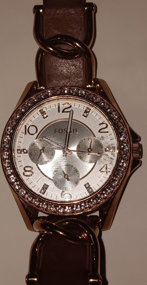 Fossil Riley Bone And Strap Women's Watch