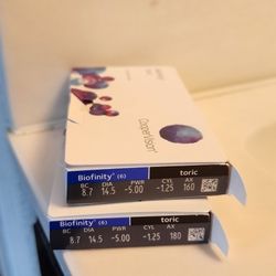 2 Boxes Of 5 Prescription Contact Lens (Different Axis 