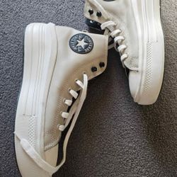 Converse Women's Chuck Taylor All Star Move Hi Platform Beige/grey Fleece Lined sneakers size 9.5