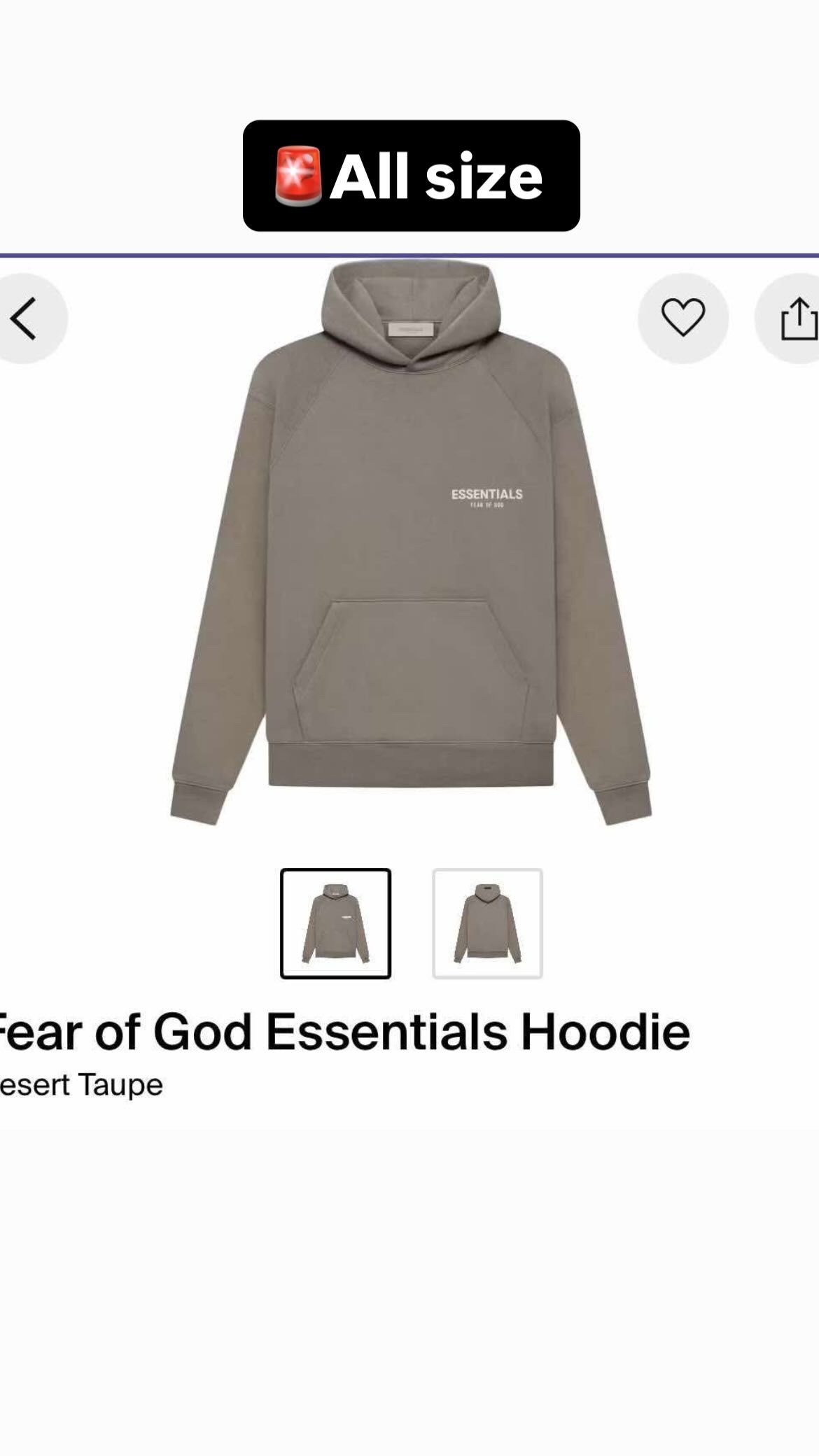 Essentials “ fear Of God “ 