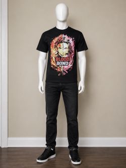 Demon Slayer Blood Bond Graphic T-Shirt Black Anime Manga Tee