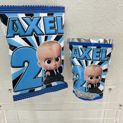 Boss Baby Party Favors (12 chip Bags or 12 Capri Sun)