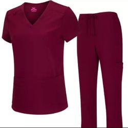 Burgundy Scrubs - Size Medium 