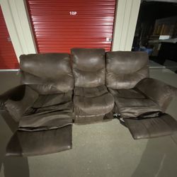 3 Seat Brown Couch