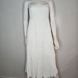 All Saints Casual White Pleated Dress w/ Tiny Dots Size XS