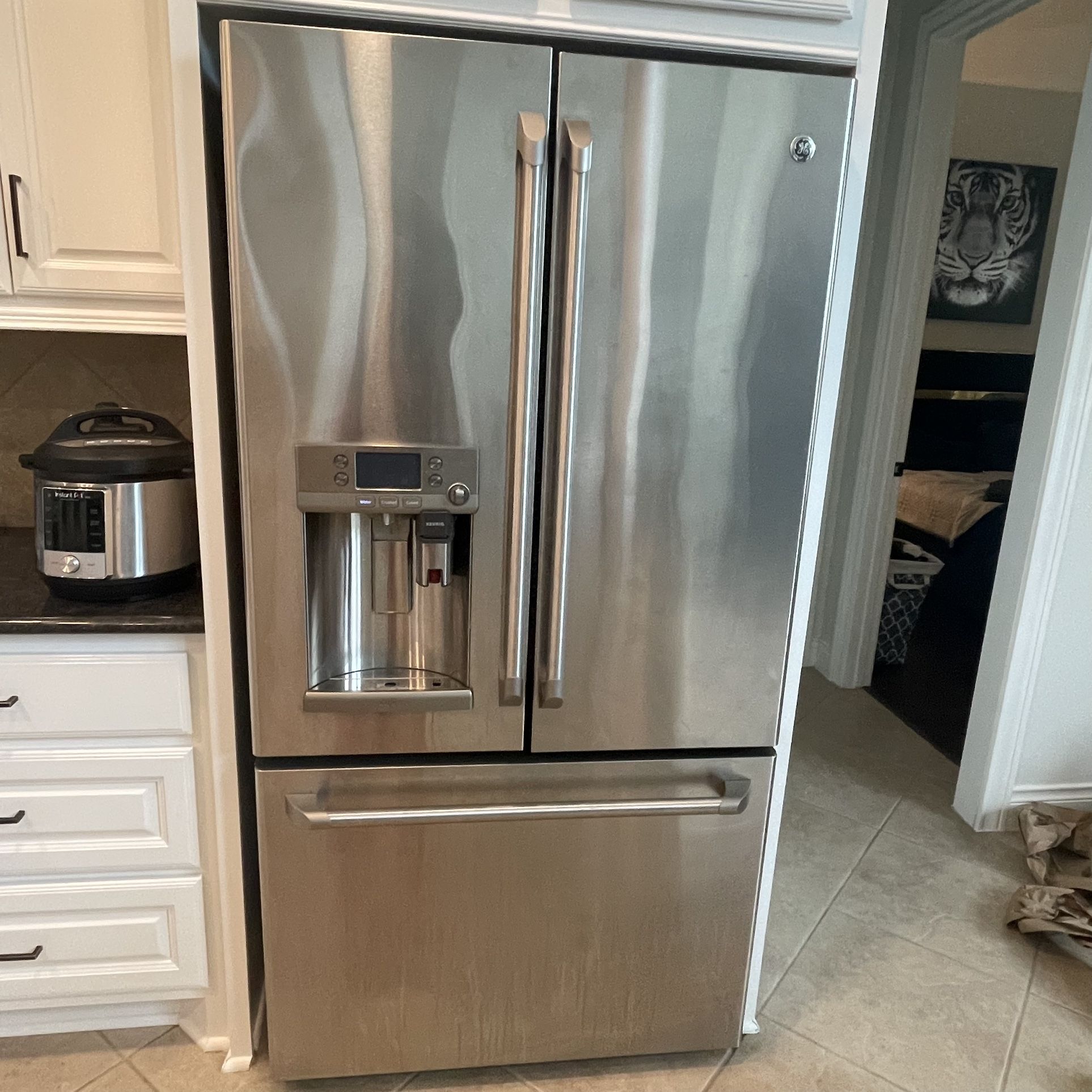 Ge Profile Counter Depth French Door refrigerator with Keurig K-Cup Brewing System