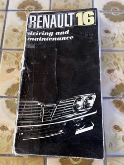 renault 16 driving and maintenance booklet For Renault manual