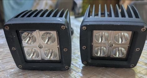 Pair of Square LED Flood Lights for trucks, off-road