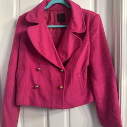 The Limited hot pink Peacoat Wool Jacket Coat L