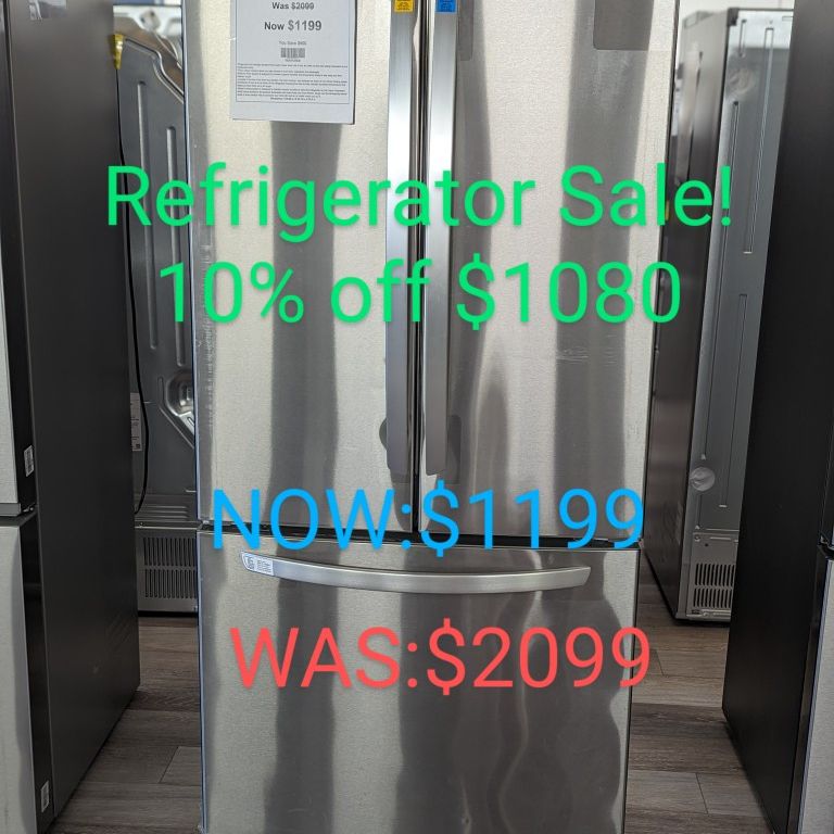 33W 25cu French Door Refrigerator with Smart Cooling System 