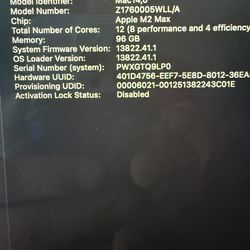 16" MacBook Pro (M2 Max 38-Core GPU, Early 2023)