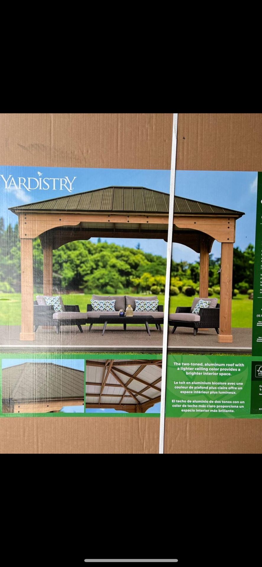 Costco Yardistry 12' x 10' Gazebo with Aluminum Roof brand new in box