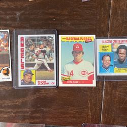 80s Baseball Cards George Brett, Pete Rose, Reggie Jackson