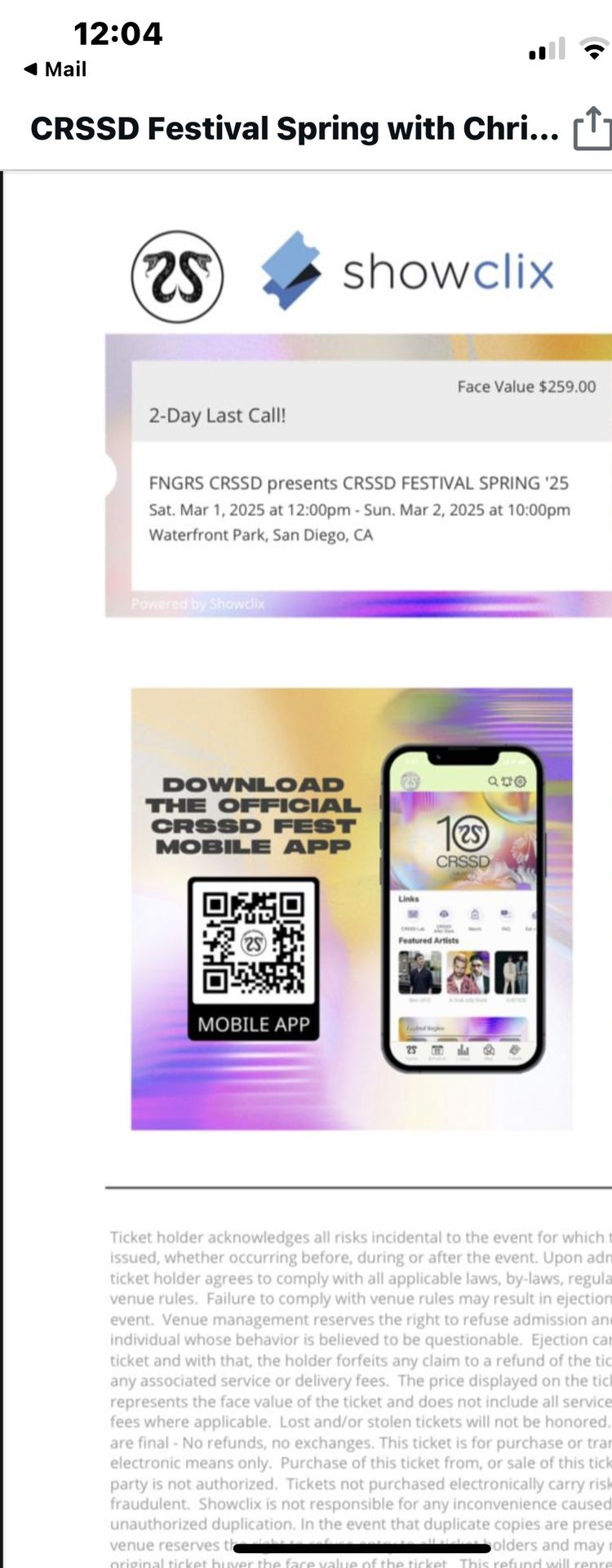 CRSSD Sunday Ticket 