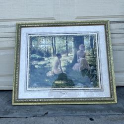 Girls In The Forest Framed Artwork 